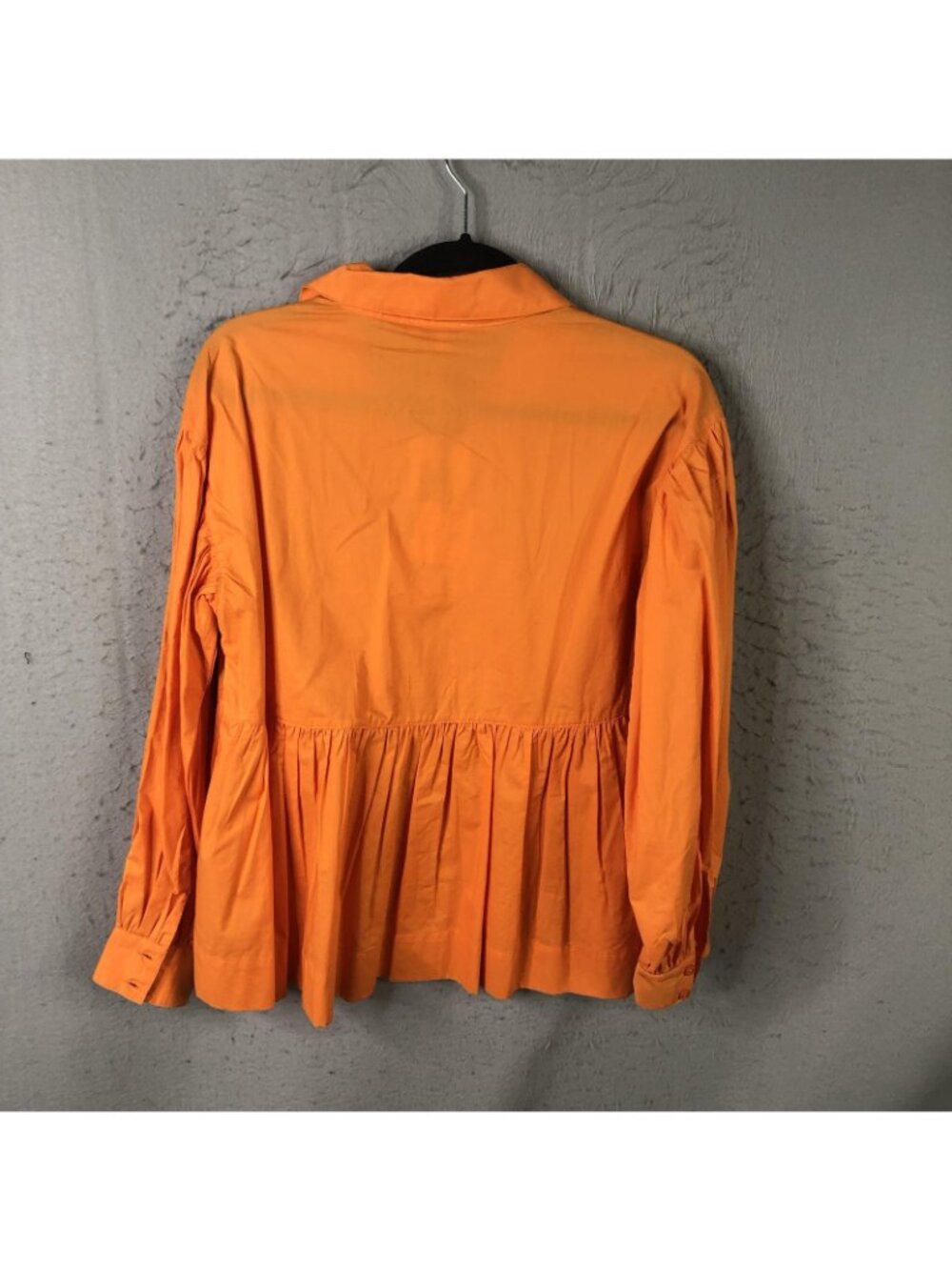 Joe's Jeans Tunic Blouse Womens XS Orange Poplin Empire Poet Peplum Top - Picture 2 of 16